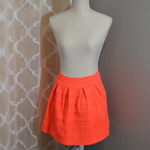 a'gaci Dresses & Skirts - Fluorescent Neon Coral Mini Skirt NWT by A'Gaci